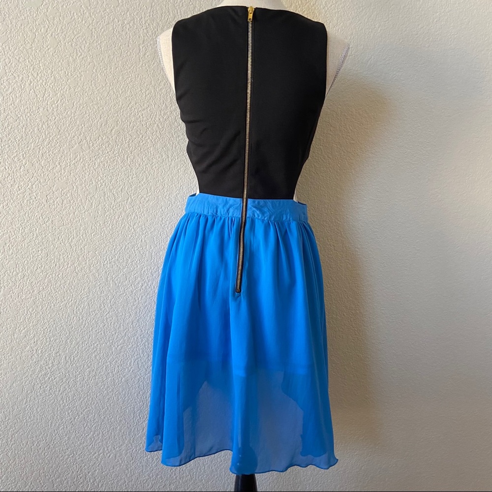 {Paprika} Dress ASOS Size 8 High Low Black Blue - Picture 3 of 7